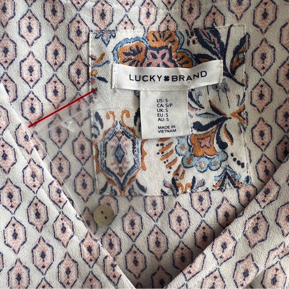 Lucky Brand White Paisley Floral Patterned Cottagecore Maxi Dress - Picture 9 of 11